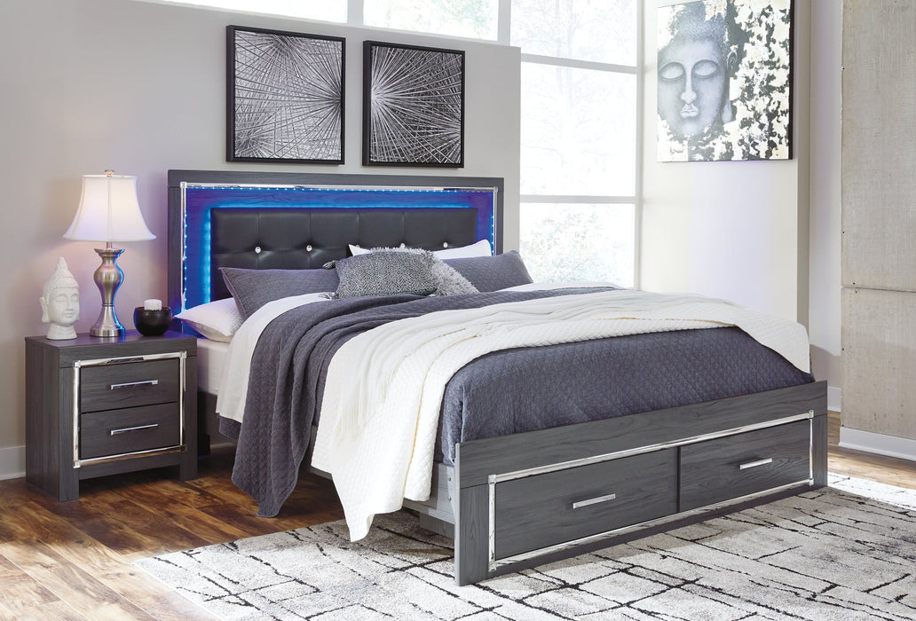 Lodanna Queen Panel Bed with 2 Storage Drawers with Dresser Homeline Furniture