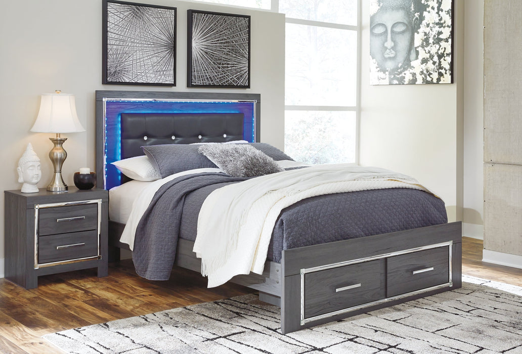 Lodanna Queen Panel Bed with 2 Storage Drawers with Dresser Homeline Furniture