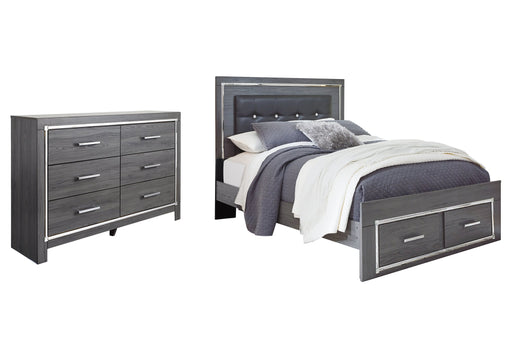 Lodanna Queen Panel Bed with 2 Storage Drawers with Dresser Homeline Furniture