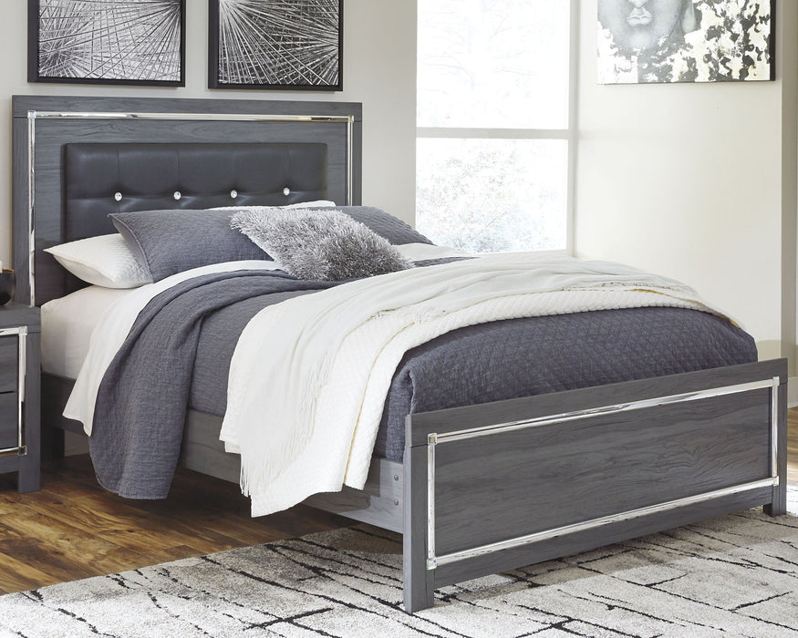 Lodanna Queen Panel Bed with Mirrored Dresser and Nightstand Homeline Furniture