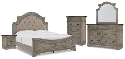 Lodenbay California King Panel Bed with Mirrored Dresser, Chest and Nightstand Homeline Furniture