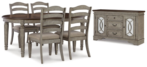 Lodenbay Dining Table and 4 Chairs with Storage Homeline Furniture