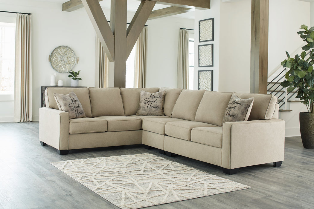 Lucina 3-Piece Sectional with Ottoman Homeline Furniture