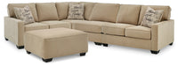 Lucina 3-Piece Sectional with Ottoman Homeline Furniture