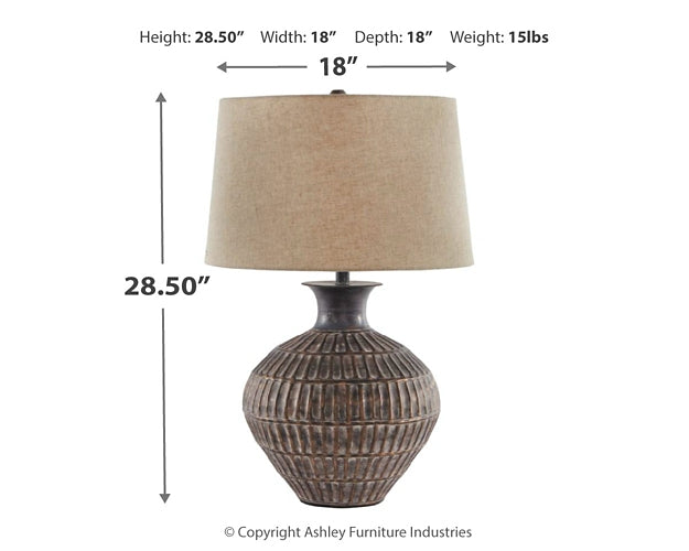 Magan Metal Table Lamp (1/CN) Homeline Furniture