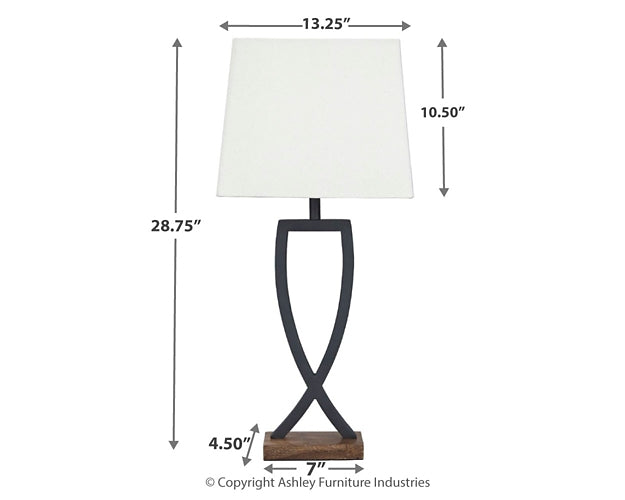 Makara Metal Table Lamp (2/CN) Homeline Furniture