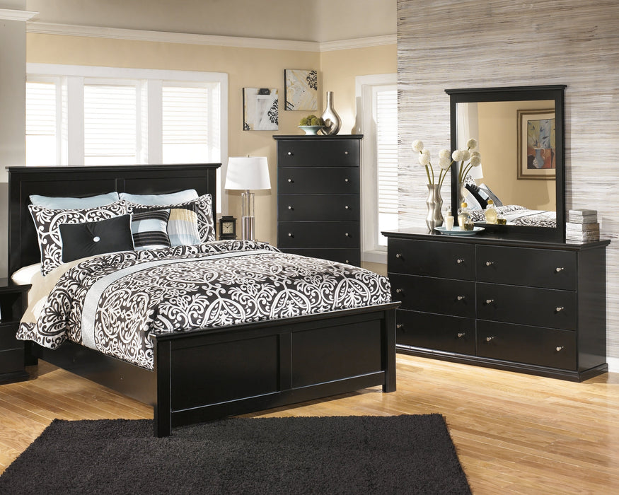 Maribel Full Panel Bed with Mirrored Dresser and Chest Homeline Furniture