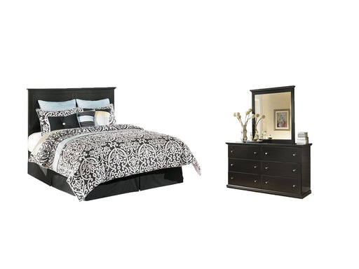 Maribel King/California King Panel Headboard with Mirrored Dresser Homeline Furniture