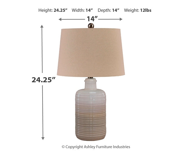 Marnina Ceramic Table Lamp (2/CN) Homeline Furniture