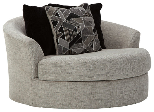 Megginson Oversized Round Swivel Chair Homeline Furniture