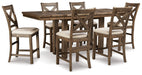 Moriville Counter Height Dining Table and 6 Barstools Homeline Furniture