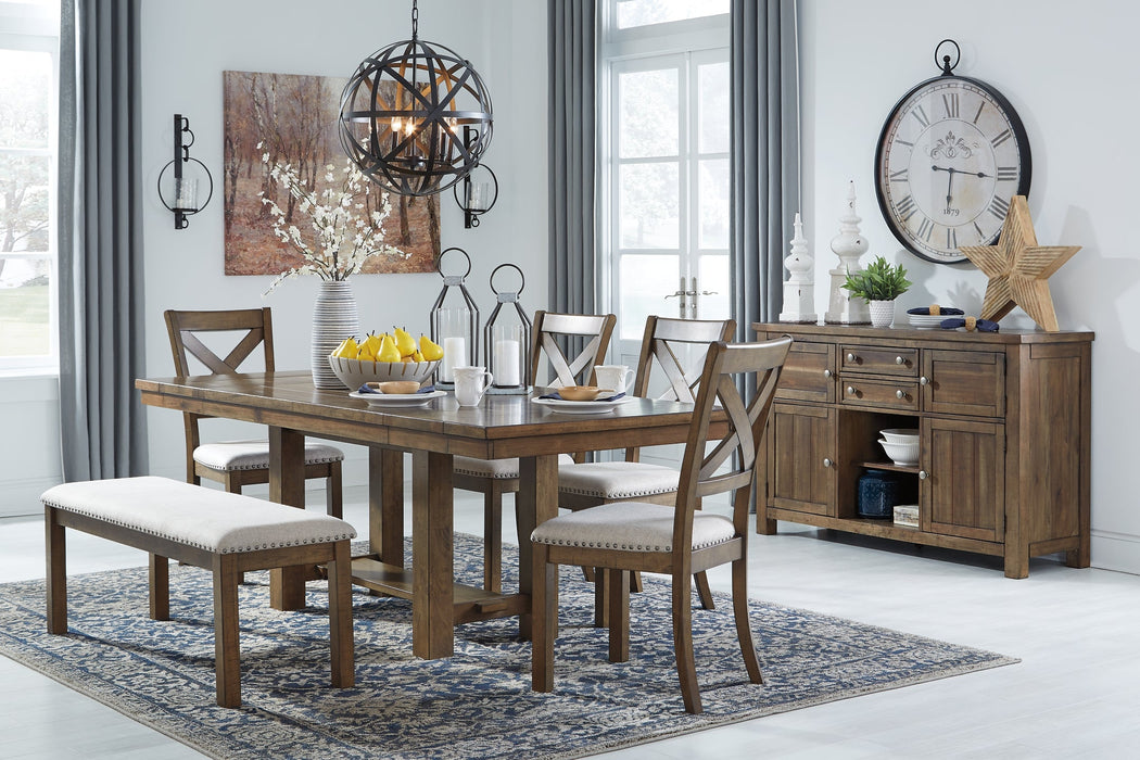 Moriville Dining Table and 4 Chairs with Storage Homeline Furniture