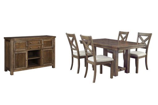 Moriville Dining Table and 4 Chairs with Storage Homeline Furniture