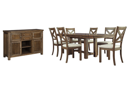 Moriville Dining Table and 6 Chairs with Storage Homeline Furniture