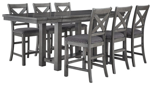 Myshanna Counter Height Dining Table and 6 Barstools Homeline Furniture