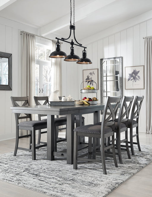 Myshanna Counter Height Dining Table and 6 Barstools Homeline Furniture