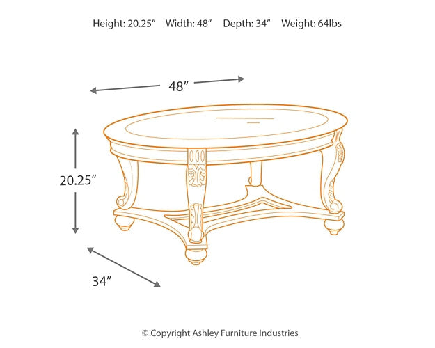 Norcastle Oval Cocktail Table Homeline Furniture