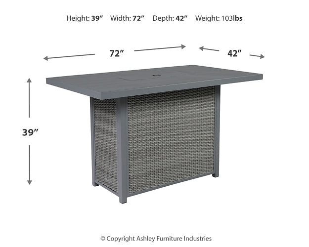 Palazzo RECT Bar Table w/Fire Pit Homeline Furniture