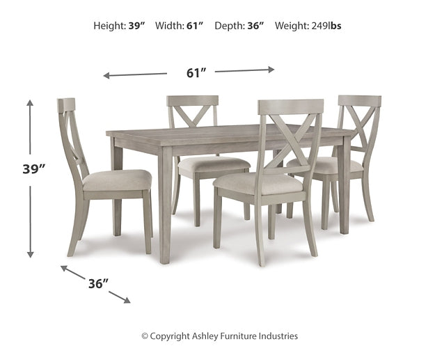 Parellen Dining Table and 4 Chairs Homeline Furniture