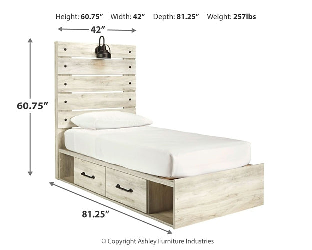 Cambeck  Panel Bed With 4 Storage Drawers