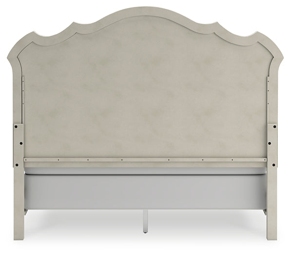 Arlendyne California King Upholstered Bed with Mirrored Dresser