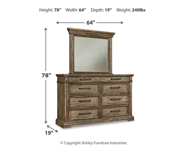 Markenburg Queen Panel Bed with Mirrored Dresser