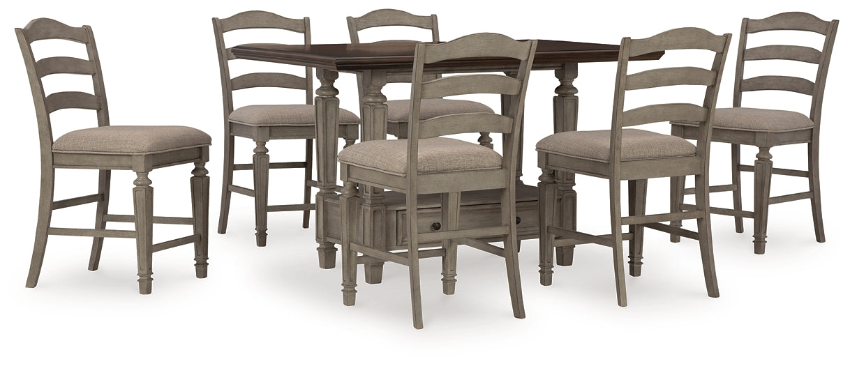 Lodenbay Counter Height Dining Table and 6 Barstools