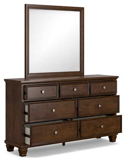 Danabrin Twin Panel Bed with Mirrored Dresser and 2 Nightstands